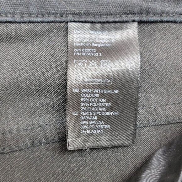 H&M Womens Black Slim Fit Jeans Size 8 Dark Wash Black 5 Pocket Stretch - Picture 5 of 8